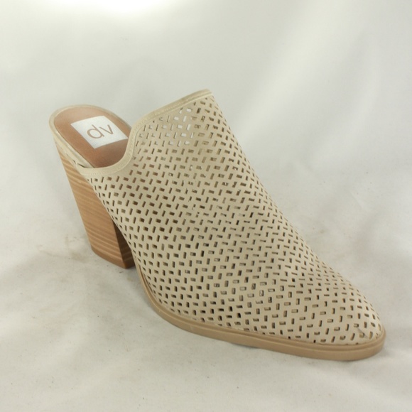 DV Shoes - Like New DV Kenli Laser Cut Perforated Mule Bootie